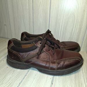 Clarks Mens Bradley Walk Oxford Brown Leather Shoes Sz 12 Business Casul Read